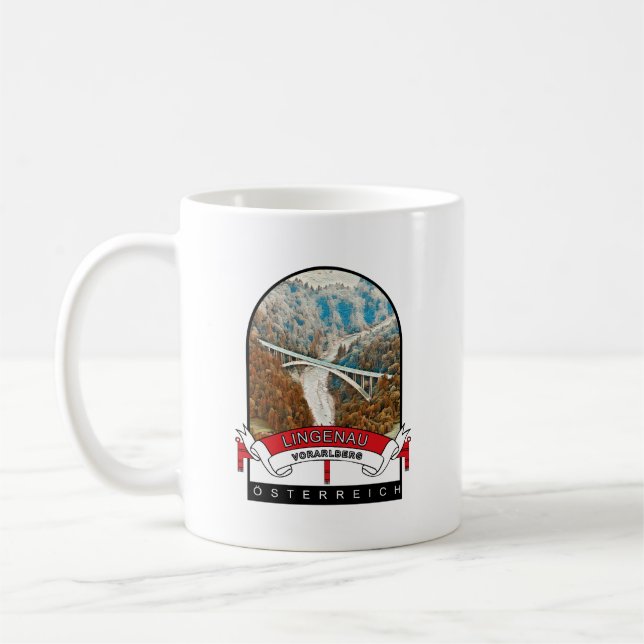 Vorarlberg Lingenau Österreich Souvenir  Kaffemugg (Vänster)