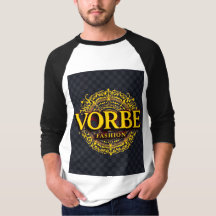 VORBE Mode Premium Guld Monogram Raglan T-Shirt