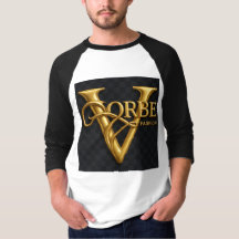 VORBE Mode Premium Guld Monogram Raglan T-Shirt