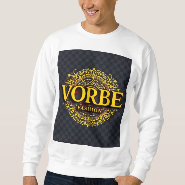 VORBE Mode Premium Guld Monogram Raglan T-Shirt Lång Ärmad Tröja (Framsida)