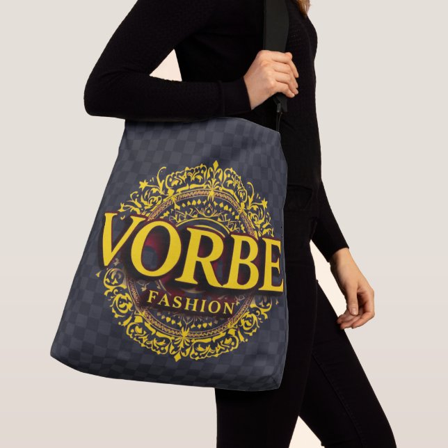 VORBE Mode Premium Guld Monogram Tote Bag Axelväska (Närbild)
