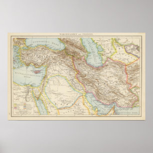 Vorderasien, Persien - Asia Minor and Persia Karta Poster