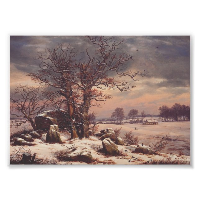 Vordingborg om vintern av J.C. Dahl Fine Art Fototryck (Framsidan)