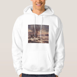 Vordingborg om vintern av J.C. Dahl Fine Art Hoodie