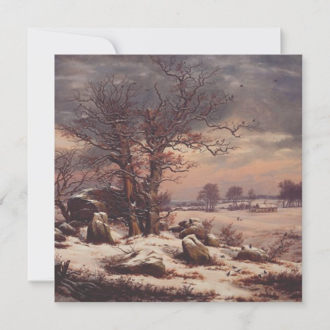 Vordingborg om vintern av J.C. Dahl Fine Art Inbjudningar (Framsida)