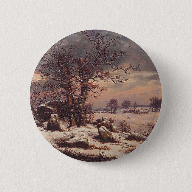 Vordingborg om vintern av J.C. Dahl Fine Art Knapp (Framsida)