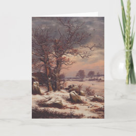 Vordingborg om vintern av J.C. Dahl Fine Art Kort