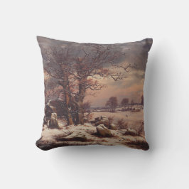 Vordingborg om vintern av J.C. Dahl Fine Art Kudde