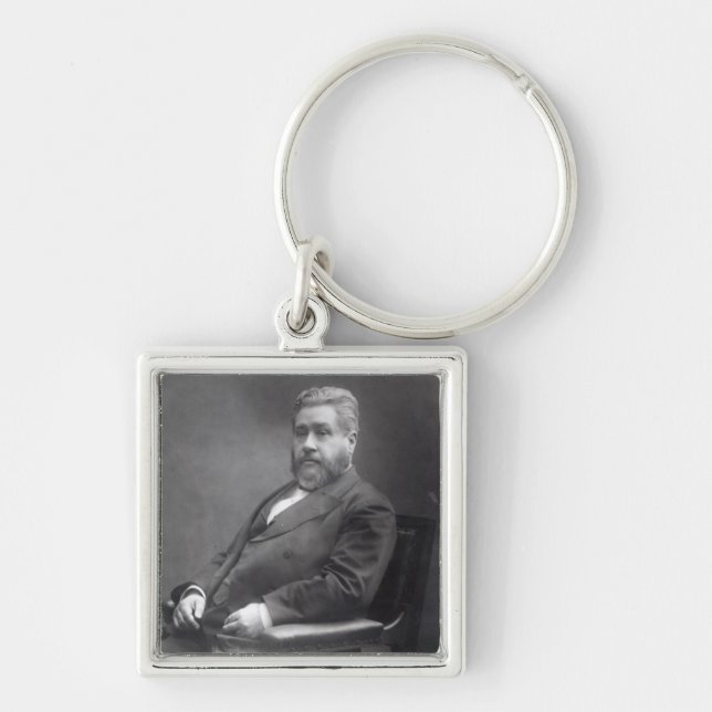 Vördnadsvärda Charles Haddon Spurgeon Fyrkantig Silverfärgad Nyckelring (Framsidan)