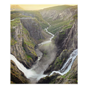 Voringsfossen vattenfall i norgetryck fototryck