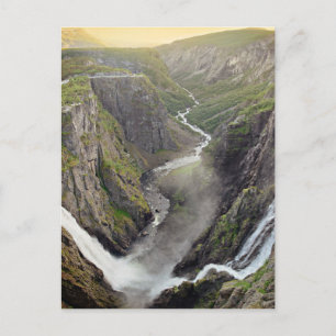 Voringsfossenvattenfall i vykort för Norge