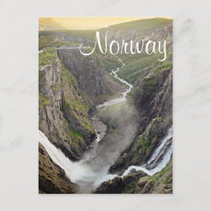 Voringsfossenvattenfall i vykort för Norge