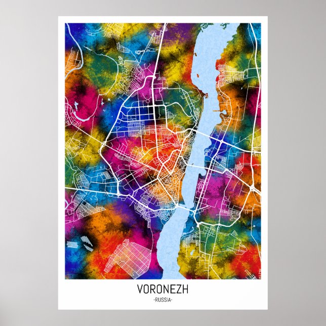 Voronezh Ryssland City Karta Poster (Framsidan)