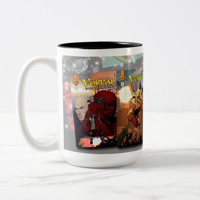 Vorpal Tecknad Bok Mugg: Tre täckningar Mugg (Vänster)