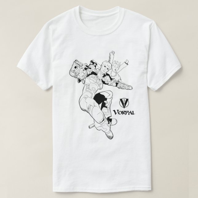Vorpal Tecknad Bok TShirt: Täck 2 åtgärd T Shirt (Design framsida)