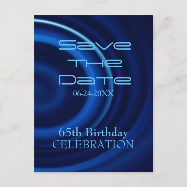 Vortex 65e Birday Save Date Postcard Meddelande Vykort (Framsida)