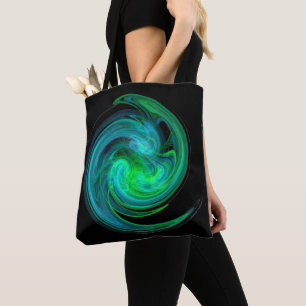 VORTEX Fractal Swirl Black, VORTEX BLUE GRÖNT LIGH Tygkasse