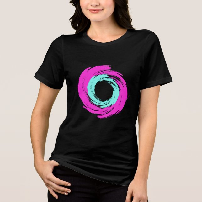 Vortex Rosa e Azul Claro T Shirt (Framsida)