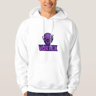 Vortex Skull Hoodie - Lila Neon Glöd Stil
