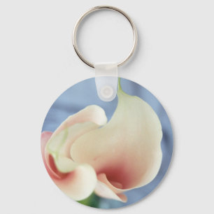 Vortex White Calla Lily Art Photo Keychain Nyckelring