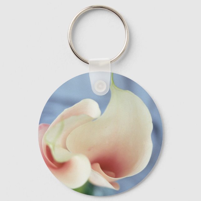 Vortex White Calla Lily Art Photo Keychain Nyckelring (Framsida)