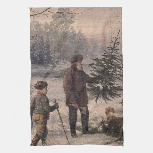 Vorweihnacht | F Kruger| Tysk jul Kökshandduk (Vertikal)
