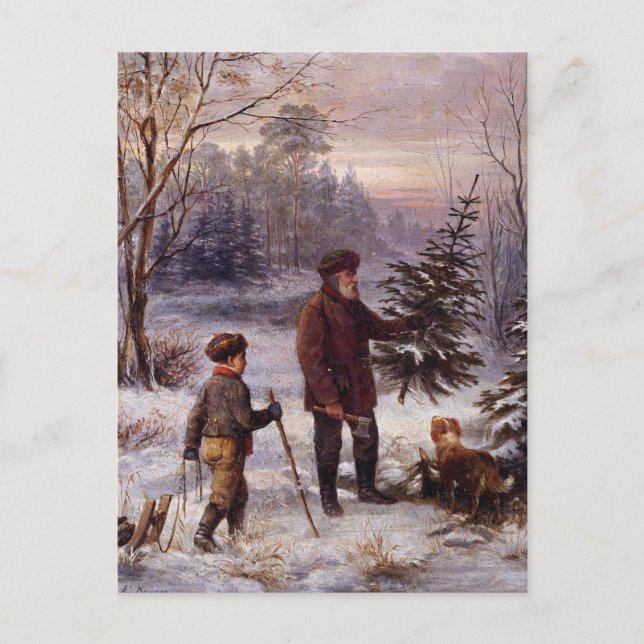 Vorweihnacht Franz Krüger Julgran Snö Vykort (Framsida)