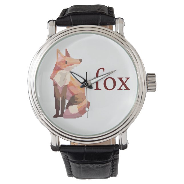 Vos, Fox, Pixelart, Pixel Art  Armbandsur (Framsida)