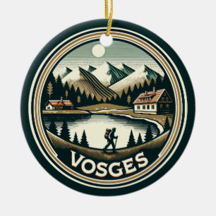 Vosges Frankrike-bricka Julgransprydnad Keramik