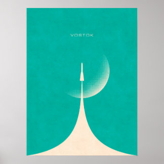 Vostok Rocket - Måne Aqua Poster