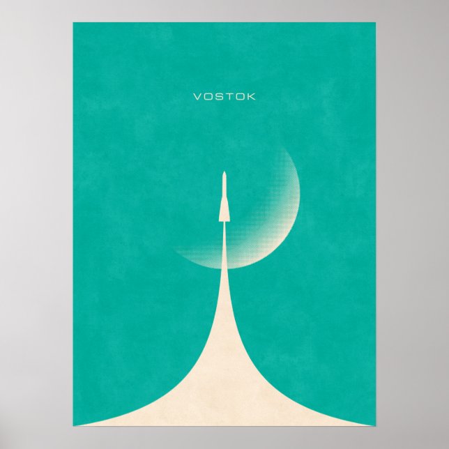 Vostok Rocket - Måne Aqua Poster (Framsidan)