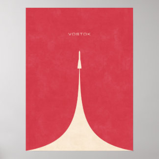 Vostok Rocket - Plain Red Poster