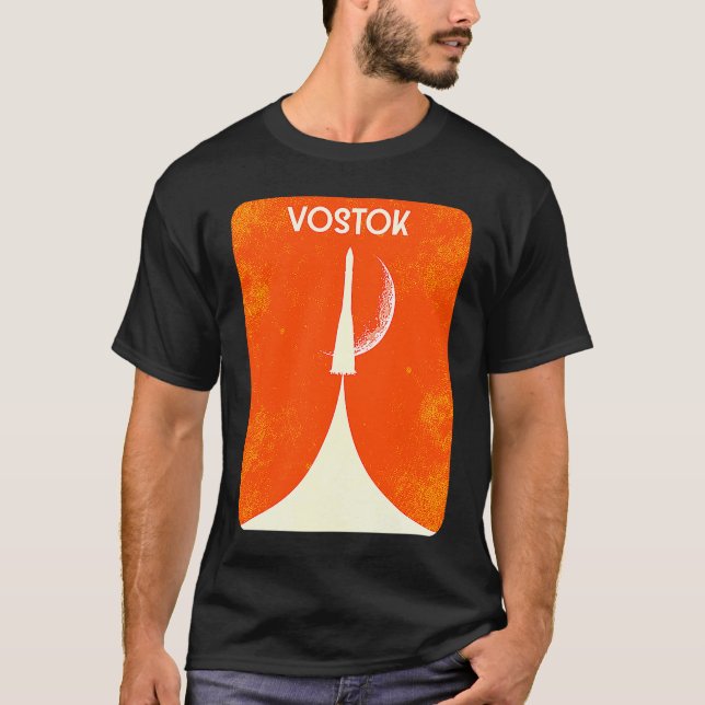 Vostok Rocket Soviet Union Space Spaceflight Yuri  T Shirt (Framsida)