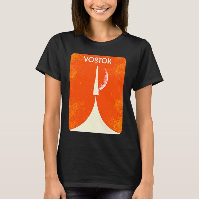 Vostok Rocket Soviet Union Space Spaceflight Yuri  T Shirt (Framsida)