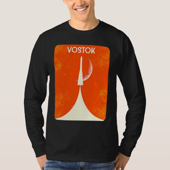 Vostok Rocket Soviet Union Space Spaceflight Yuri  T Shirt (Framsida)