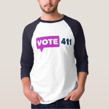 Vote411 3/4-ärmar Unisex Raglan T Navy Ärmar