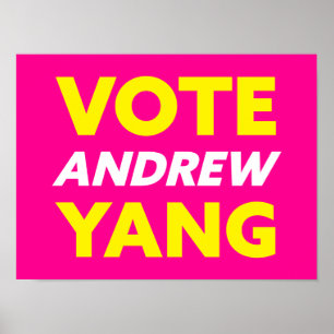 Vote Andrew Yang New York City Mayor Magenta Poster