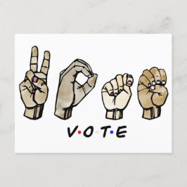 Vote ASL Inbjudan Vykort