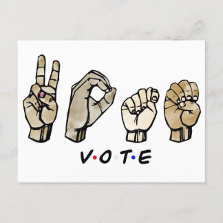 Vote ASL Inbjudan Vykort