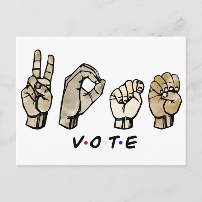 Vote ASL Inbjudan Vykort (Framsida)