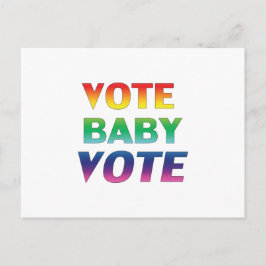 "Vote Baby Vote" pride lgbtq lgbt reginbow färg Vykort