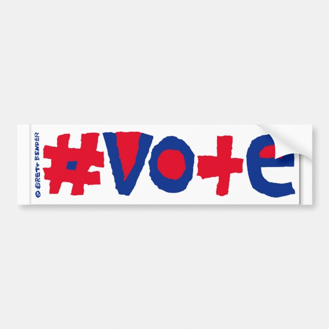 #vote Bumper Sticker/Red White and Blue Bildekal (Framsidan)