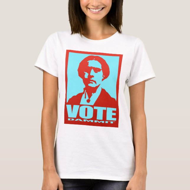Vote Dammit Susan B. Anthony Pop Art T-shirt (Framsida)