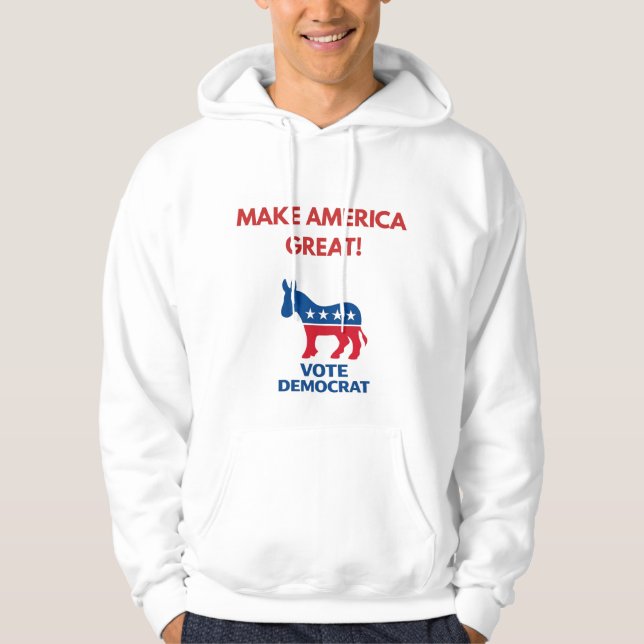 Vote Democrat Pro-Democracy Hoodie (Framsida)