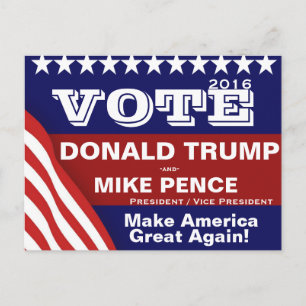 Vote Donald Trump och Mike Pence Vykort