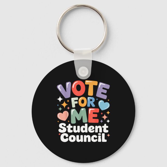 Vote For Me Student Council Vibes School Election  Nyckelring (Framsida)