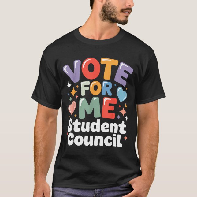 Vote For Me Student Council Vibes School Election  T Shirt (Framsida)