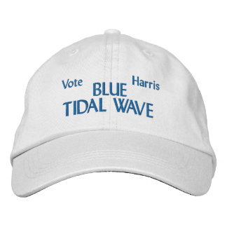 Vote Harris Blue Tidal Wave Broderad Keps
