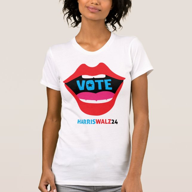 Vote Harris Walz 24 T Shirt (Framsida)