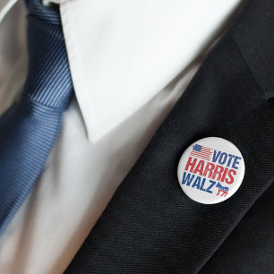 Vote Harris Walz American Flagga Democrat Donkey Knapp